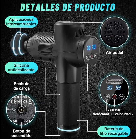 🔫 MusclePro X – Pistola de Masaje Profesional