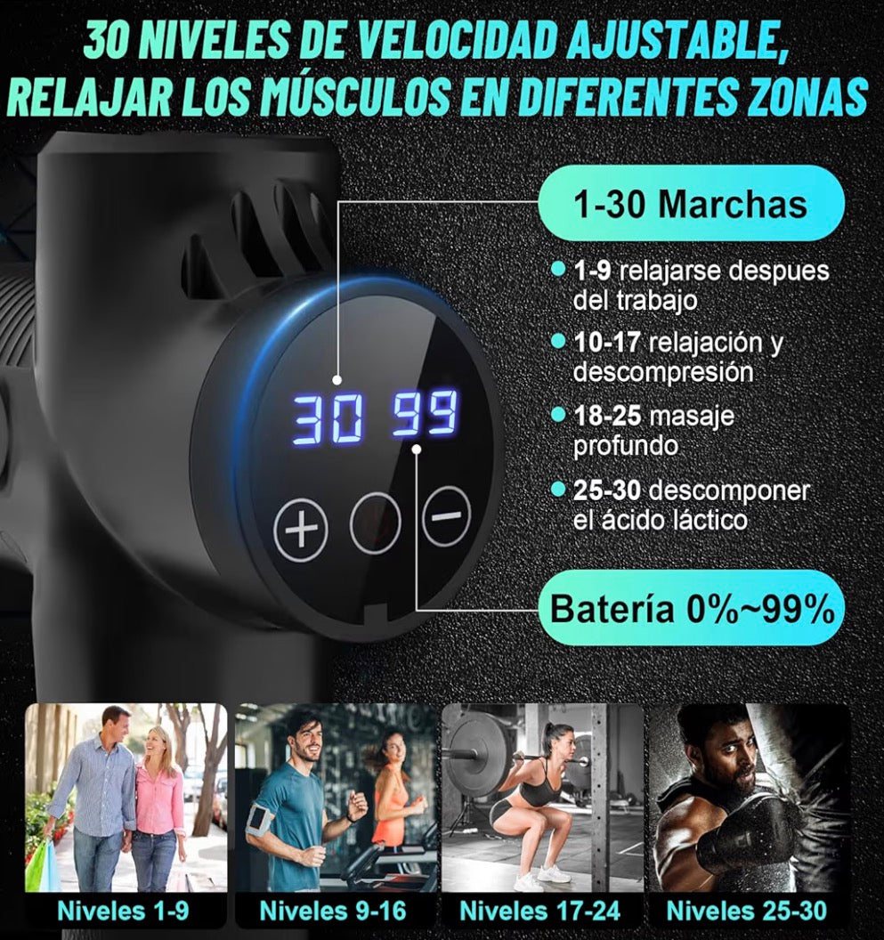 🔫 MusclePro X – Pistola de Masaje Profesional